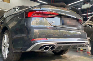 Difusor trasero con garganta trasera para Audi <span class=keywords><strong>A5</strong></span> S Line Upgrade S5 2017-2020 Parachoques trasero difuso con escape - Product Image 4