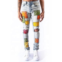 Jean hip-hop pour hommes, nouveau design, haute qualité, mode hip-hop, patch plante