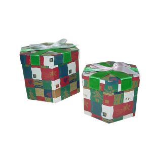 Caja de regalo exquisita personalizada de fábrica al por mayor, lámina de oro rígida de impresión en relieve con revestimiento UV de forma hexagonal para embalaje de dulces - Product Image 1