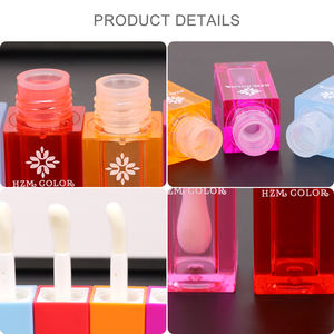 Tubo de Brilho Labial Vazio Quadrado com LOGO Personalizado e Pincel Grande Embalagem Cosmética para Batom Líquido Tubo de Brilho Labial Transparente de 6ML - Product Image 2