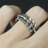 Bagues pour hommes, de style gothique, Hip Hop, Vintage, Punk, os de poisson, hommes et femmes, anneau universel, os de Dragon, bijoux de fête, cadeau