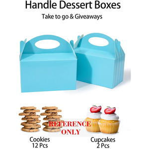 Màu xanh bên ủng hộ sọc bé trai nhỏ điều trị hộp xử lý gable kẹo Quà Tặng giấy trẻ em con trai sinh nhật bé tắm cô dâu favour hộp - Product Image 5