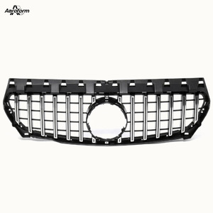 Grille GT R Panamericana pour <span class=keywords><strong>Mercedes</strong></span> Benz W117 CLA 200 250 <span class=keywords><strong>45</strong></span> <span class=keywords><strong>AMG</strong></span> 2017-2018 Grille chromée - Product Image 2