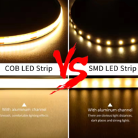 Bande lumineuse LED COB flexible 12V 320LEDs/m haute densité IP20 RGB blanc chaud blanc froid pour la décoration intérieure bande lumineuse d'éclairage