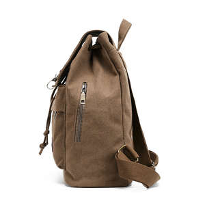 Custom Classic Retro Khaki Canvas <b>Backpack</b> <b>Women</b> <b>Travel</b> Leisure Rucksack Drawstring Custom <b>Women</b> <b>Backpack</b> - Product Image 5