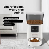 Comedero Inteligente para Mascotas de Acero Inoxidable con Cámara HD WiFi a Batería, Alimentación Programada y Diseño Desmontable para Perros y Gatos
