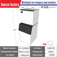 Machine à glaçons professionnelle 500 kg, refroidie par eau, pour glaçons en cubes, équipement automatique de fabrication de glace pour bar à thé, usine chinoise