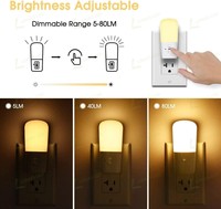 Veilleuse LED LOHAS AU Standard 1W 3000K à brancher sur prise murale, capteur crépusculaire, intensité réglable, pour chambre à coucher, salle de bain