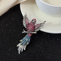 Broche Perles Multicolores Faite à la Main en Forme de Perroquet, Design Vintage Branche, Nouvelle Broche Oiseau en Alliage de Zinc pour Usage Quotidien