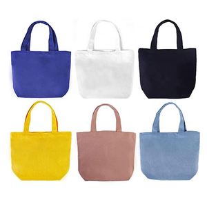 Sac fourre-tout en toile de coton de petite taille, logo personnalisé imprimé, petits sacs fourre-tout en toile blanche mignons avec fermeture éclair pour enfants - Product Image 1