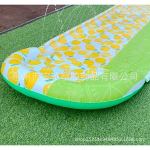 Tobogán inflable de agua con forma de limón, verde, capacidad de 100-500 kg, para adolescentes, uso doméstico. - Product Image 1