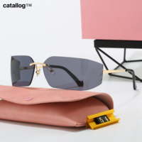 Nouvelles lunettes de soleil rétro incurvées sans monture avec verres dégradés, protection UV400, MU 54, personnalisables pour femmes