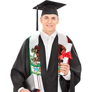 Écharpes de graduation en satin pour collégiens, lycéens et universitaires, 12 cm, réutilisables, pour cérémonies, vente en gros - Product Image 4