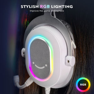 Casque de jeu filaire circum-auriculaire <span class=keywords><strong>H6</strong></span> avec LED RGB, affichage numérique, transducteur dynamique, son surround 7.1, connexion <span class=keywords><strong>USB</strong></span> et réduction de bruit ENC - Product Image 4