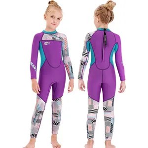 Yeni varış çocuklar 2.5mm çocuklar tam vücut neopren wetsuit geri zip çocuklar sörf kıyafeti