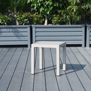 Mesa Auxiliar de Aluminio para Exteriores con Superficie de Madera Plástica, Mesa de Centro para Patio, Mesa de Bistro para Jardín, <span class=keywords><strong>Muebles</strong></span> de Exterior para Hotel, Venta al por Mayor - Product Image 5