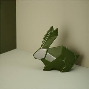 Art créatif moderne en céramique, 1 pièce, produits de décoration pour la maison, séries verte, animal, lapin, ornements - Product Image 5