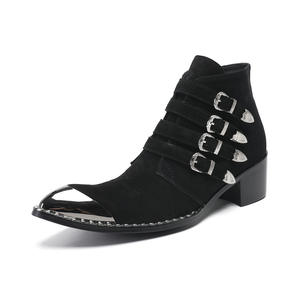 <span class=keywords><strong>Botas</strong></span> Chelsea de moda británica para <span class=keywords><strong>hombre</strong></span>, zapatos de vestir de invierno de alta calidad, puntiagudos, con cordones, piel de vaca, cuero de algodón genuino, marca - Product Image 1