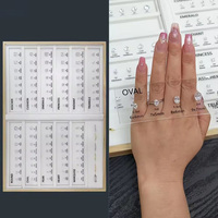 Anneau en forme de 11 Kit de tableau de sélection de taille de forme de diamant Tableau de comparaison des pierres précieuses Zircon Outils de référence de réglage de plaque acrylique