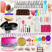 Ensemble de décoration de gâteaux et de pâtisserie 700 pièces en acier inoxydable et silicone, outils écologiques avec moules à charnière, niveleur et plateau tournant