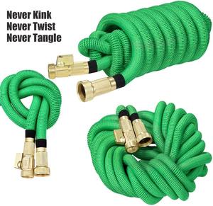Tuyau d'arrosage extensible de 30 m (100 pieds) avec âme en latex à quatre couches, expansion automatique 3x, anti-abrasion, diamètre 3/4'', raccords en laiton inoxydable - Product Image 2