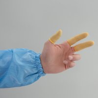 Jingya Meilleure Vente Doigtier Antistatique ESD JY-205 Orange Antidérapant en Latex avec Particules, Couvre-doigt Jetable pour la Protection des Mains en Atelier