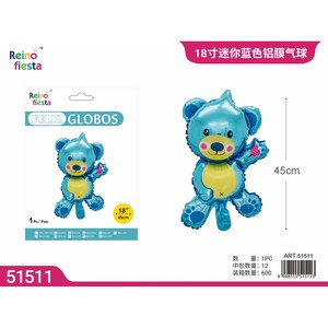 Globo de papel de helio grueso con forma de oso azul de 18 pulgadas para fiestas, celebraciones, fiestas de graduación del Día de la madre - Product Image 1