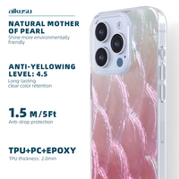 1.5M Drop Protection Choc Résine Époxy Perle Rose Cas Anti Jaune Tpu Pc pour Iphne 16 15 Pro Max Clair Tpu Cas