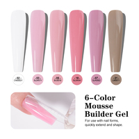 R S Nail Gel Constructeur Mousse Nude 6 Couleurs Texture Crémeuse Sans Débordement Longue Durée 30 Jours Extension d'Ongles Gel Dur