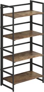 Estantería plegable sin montaje al por mayor, 4 niveles, soporte de planta multifuncional Vintage, estantería de almacenamiento, estantería de almacenamiento - Product Image 4