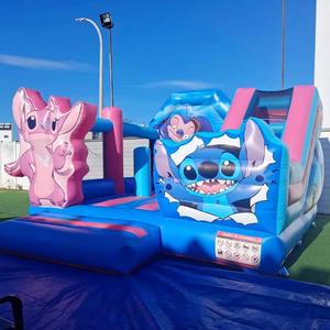 Castillo Inflable Stitch para Niños, Castillo Azul con Tobogán, <span class=keywords><strong>Jumper</strong></span> de PVC - Product Image 1