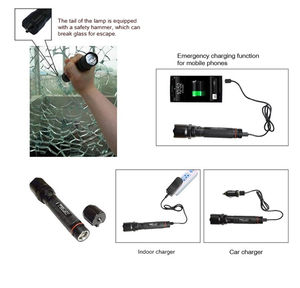 <span class=keywords><strong>Linterna</strong></span> Multifuncional de Aleación, Resistente al Agua IP65, Carga USB, Batería Recargable, Fuente de Luz LED de 3W, para Patrullaje - Product Image 6