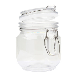 Nouveauté : Pot de conservation hexagonal pour fruits et noix de 370 ml (12,5 oz) avec joint en caoutchouc anti-fuite et couvercle à charnière - Product Image 3