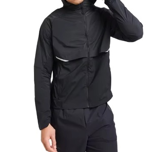 Veste légère tissée personnalisable pour homme, veste minimaliste respirante de haute qualité, imperméable et coupe-vent, veste noire - Product Image 1