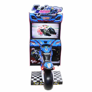 Console de jeu vidéo de course, machine d'arcade de conduite à monnayeur, avec thème moto, en métal et plastique, en anglais - Product Image 4