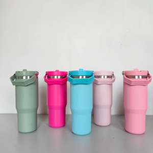 Botella de Bebidas Calientes Portátil de Acero Inoxidable al Vacío de 30 Oz <span class=keywords><strong>con</strong></span> Logotipo Personalizado, Tapa Abatible <span class=keywords><strong>con</strong></span> Asa y Pajita para Fiestas y Uso en la Oficina - Product Image 4