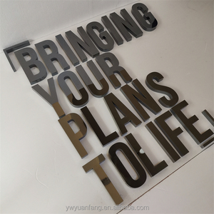 Không chiếu sáng kênh tùy chỉnh laser cắt dấu hiệu đen 3D ký Logo Thư Kim Loại - Product Image 2