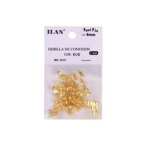 Conector Tipo Perla Ilan, Hebilla de 6mm, Dorado, 120 Piezas - Product Image 1