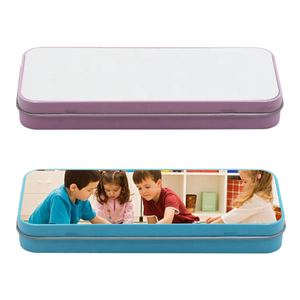 Metal Pencil Case Metal Qualisub Personalized Metal Sublimation Pencil Case For Kids Tin Pencil Box With Aluminum Sheet For Sublimation Pink/Blue Colors