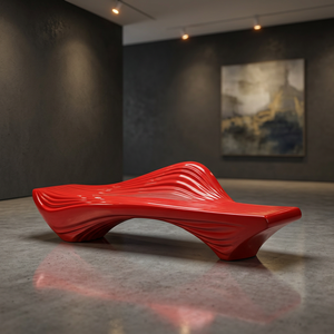 Silla de Espera Moderna de Fibra de Vidrio, Banco Escultural para Salas de Espera, Asientos Públicos Contemporáneos para Vestíbulos, Centros Comerciales y Hoteles - Product Image 2