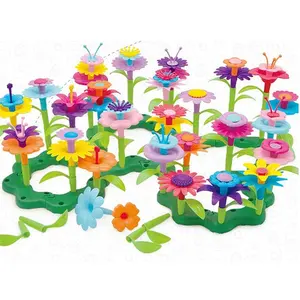 Blocs de construction de fleurs en plastique, jouets pour filles, bloc de construction floral, 98 pièces, offre spéciale