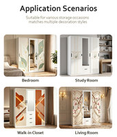 Armoire en acier ignifuge imprimée, armoire de rangement sécurisée en métal pour chambre à coucher avec un motif graphique élégant