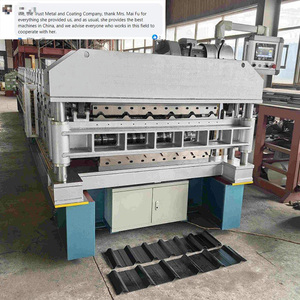 Machine de profilage à double couche à prix d'usine professionnel, découpe électrique de tôles de toiture métalliques, largeur d'alimentation de 1200 mm, provenance Chine - Product Image 1