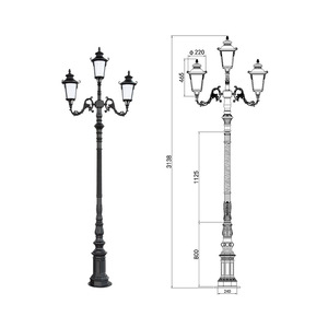 Châu Âu cổ điển Led Ngoài Trời Đèn Sân Vườn IP66 Nhôm Cơ thể ánh sáng đường phố cho biệt thự bãi đậu xe đường AC điện cho công viên vườn - Product Image 5