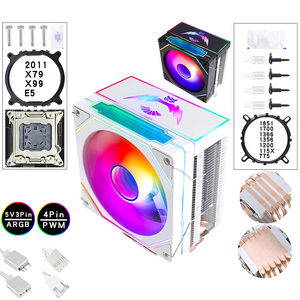 Ventilador de CPU QiuzAim X99 Tower 4/6 Tubos de Cobre, 12.ª Generación, 5v3 Pines ARGB, Disipador de Calor de 120 mm con Cubierta, PWM Silencioso, AM4/1150/<span class=keywords><strong>i5</strong></span>/2011 - Product Image 1