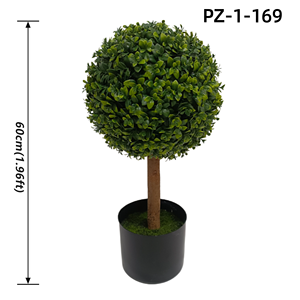 Árbol esférico de boj artificial en maceta, arbusto de plástico para paisajismo en exteriores, jardín, villa, hotel, centro comercial, terraza - Product Image 6