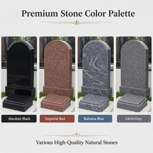 Maßgefertigter schwarzer Granit-Grabstein mit geschnitztem Blumenrelief, Grabmal, Grabplatte, Friedhof-Gedenktafel - Product Image 5