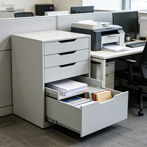 Armoire de classement métallique blanche moderne en gros <span class=keywords><strong>d</strong></span>'usine, meuble de rangement à 5 tiroirs, design autoportant pour la maison, le bureau et l'école - Product Image 6