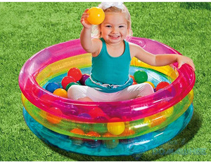Intex 57104 piscines hors sol pour enfants <span class=keywords><strong>piscine</strong></span> fluorescente à trois anneaux <span class=keywords><strong>piscine</strong></span> gonflable ronde arc-en-ciel pour bébé - Product Image 3