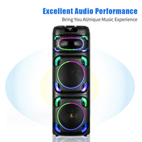 CH-2213 Altavoces Inalámbricos Dobles de 12 Pulgadas con Luces RGB, Funcionamiento con Batería, Altavoz para Cine en Casa, Fiestas al Aire Libre, Comunicación USB, FM